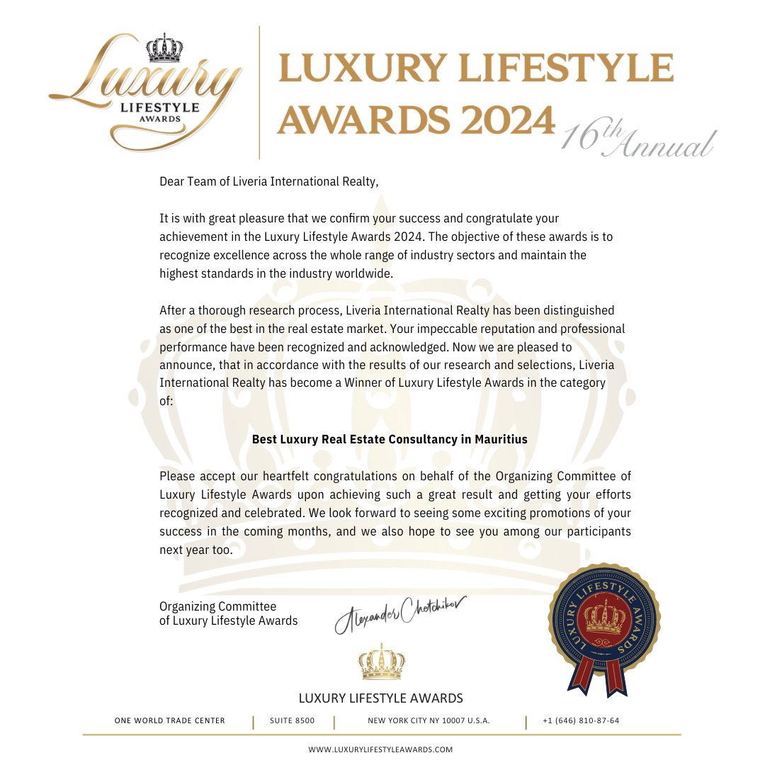 Best Luxury Real Estate Agency Mauritius LIVERIA