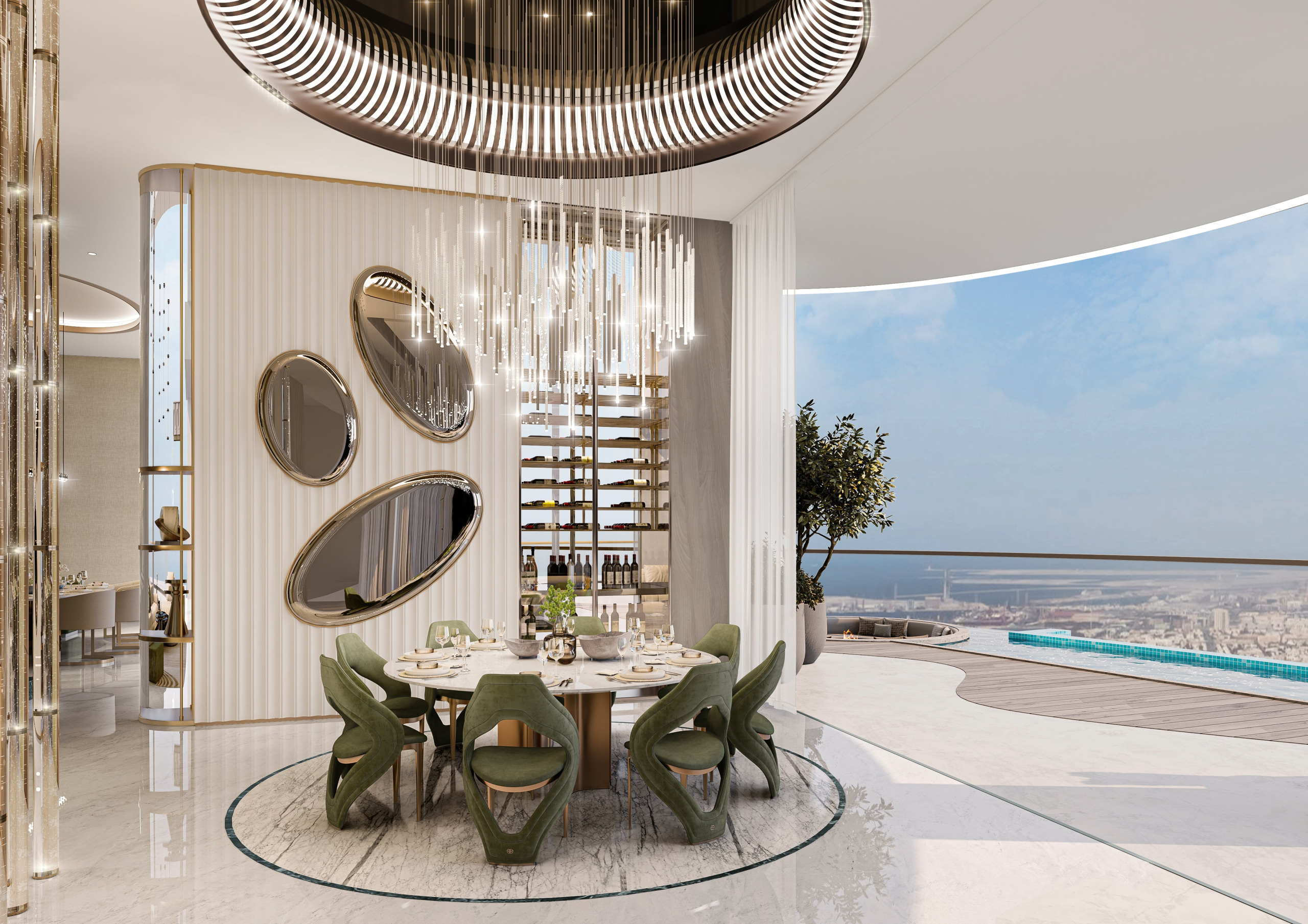 Dinning Room-Couture Cavalli UAE Apartment – Dubai, UAE