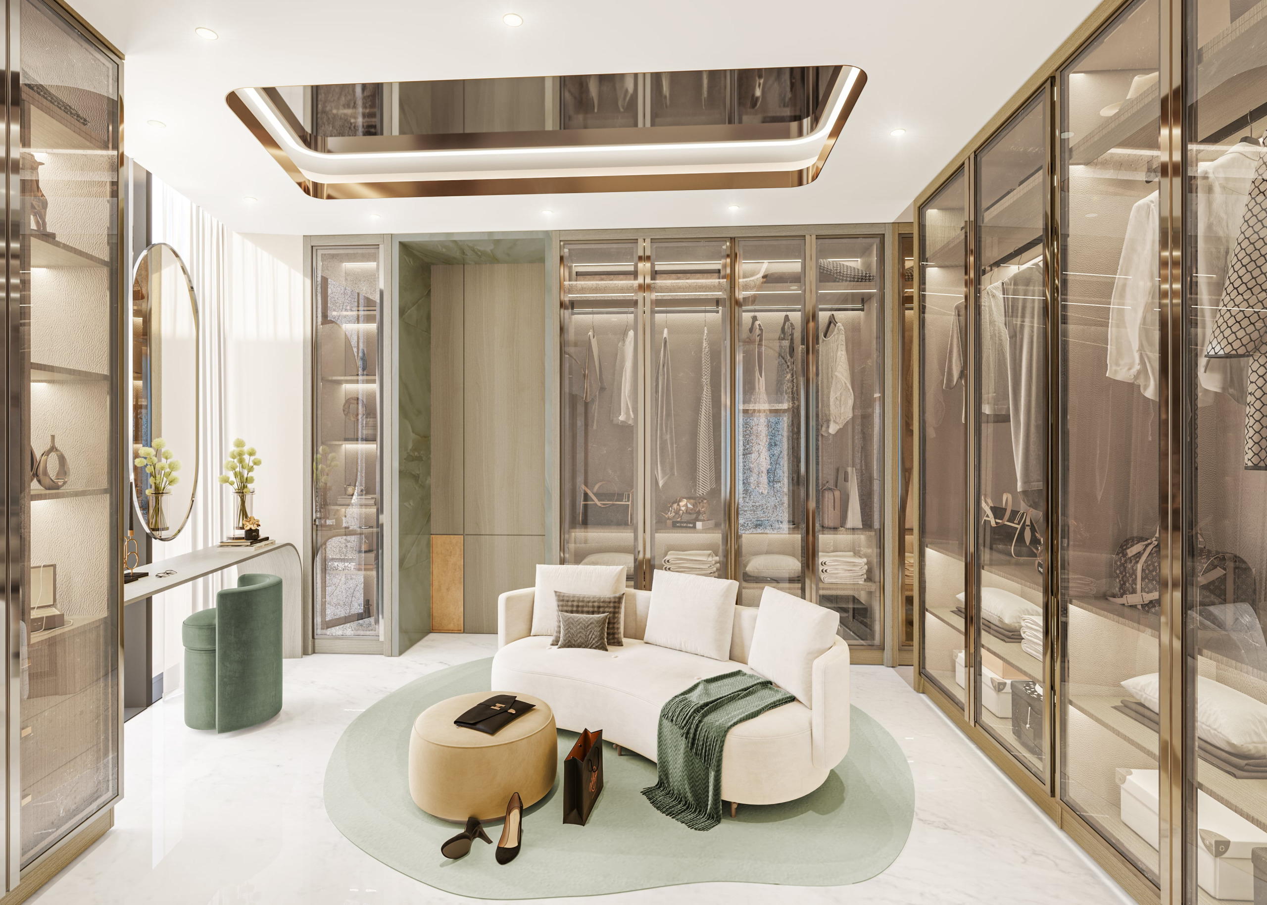 Master Bedroom – Walki-in Closet-Couture Cavalli UAE Apartment – Dubai, UAE