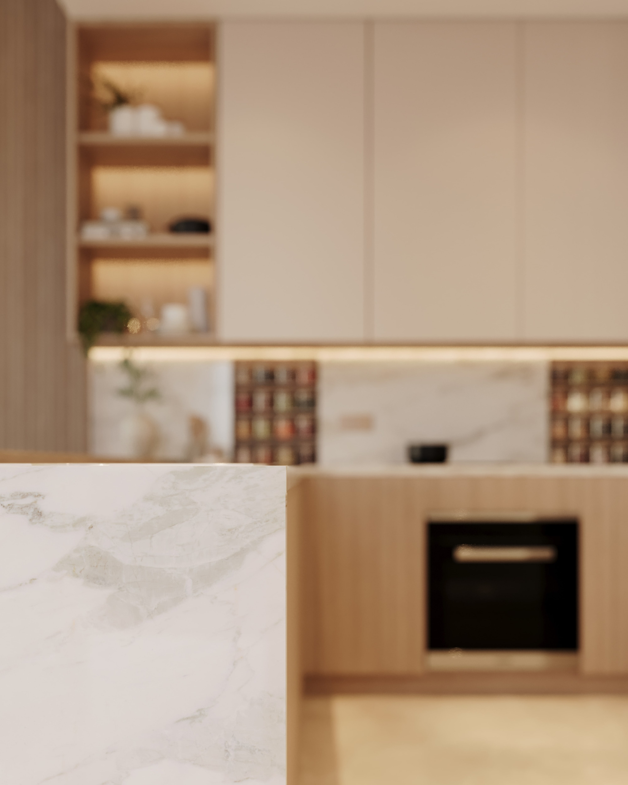 INT02B_BR_MAID_KITCHEN_LIVING_VIGNETTE 01-min Apartment – Yas Island, Abu Dhabi
