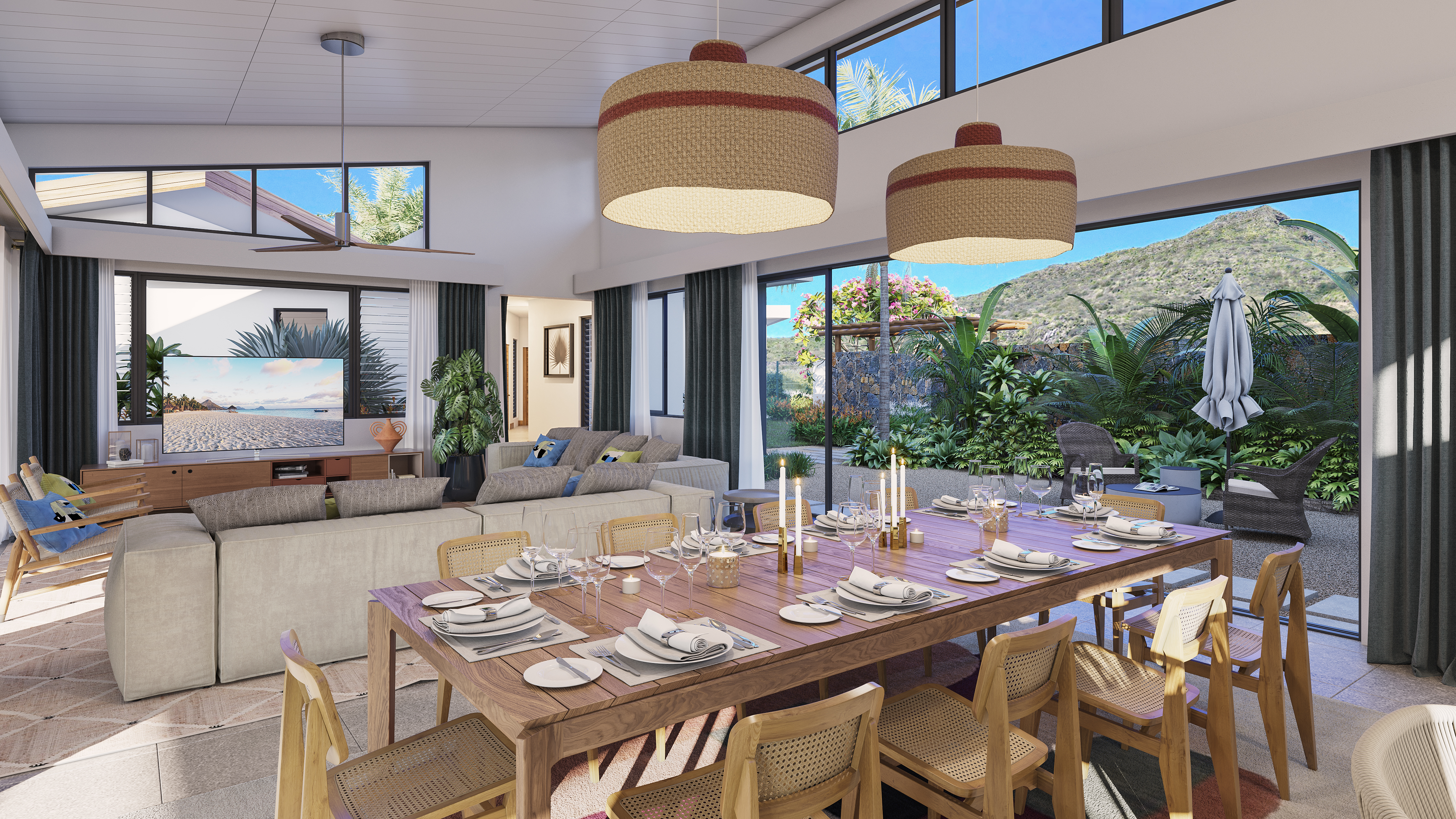 Vacoa_sejour_salle_a_manger Villa – Black River, Mauritius